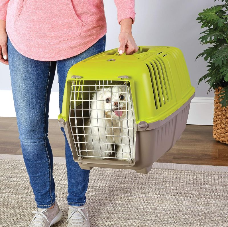 Photo 2 of MidWest Homes for Pets Spree Travel Pet Carrier, Dog Carrier Features Easy Assembly and Not The Tedious Nut & Bolt Assembly of Competitors, Green, 24-Inch Small Dog Breeds (1424SPG)
