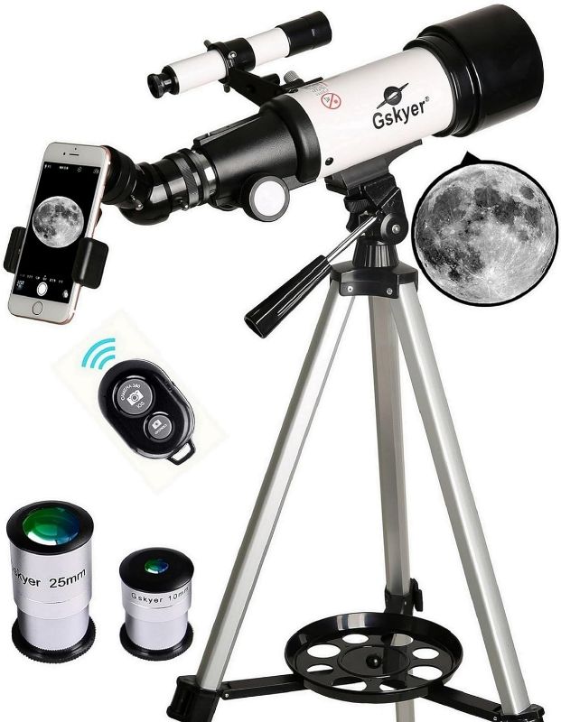 Photo 1 of Gskyer Telescope, 70mm Aperture 400mm AZ Mount Astronomical Refracting Telescope for Kids Beginners - Travel Telescope with Carry Bag, Phone Adapter and Wireless Remote