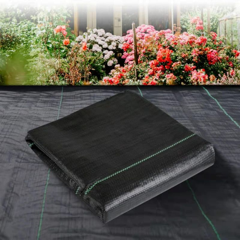 Photo 1 of LGJIAOJIAO 3ftx50ft Weed Barrier Landscape Fabric Heavy Duty?Weed Block Gardening Ground Cover Mat, Weed Control Garden Cloth ?Woven Geotextile Fabric for Underlayment?Commercial Driveway Fabric
