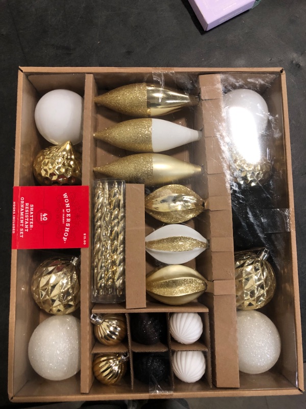 Photo 2 of  40ct Christmas Ball Ornaments, Gold and White Christmas Ornaments, Shatterproof Christmas Tree Ornaments for Xmas Decorations (Value Pack)