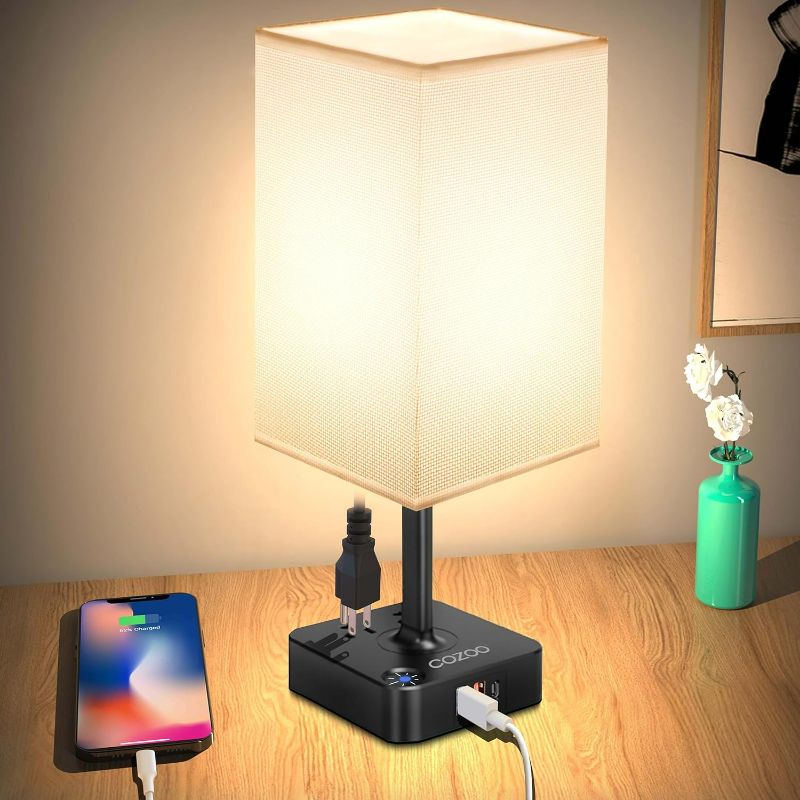 Photo 1 of Table Lamp Dimmable cozoo USB Bedside Table Desk Lamp with 3 USB Charging Port