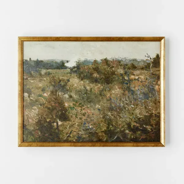 Photo 1 of 24" x 18" Landscape Study Framed Wall Canvas Antique Gold - Threshold™ designed with Studio McGee