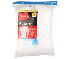 Photo 1 of Hanes Mens 6-Pk. Cotton V-Neck Tagless T-Shirts