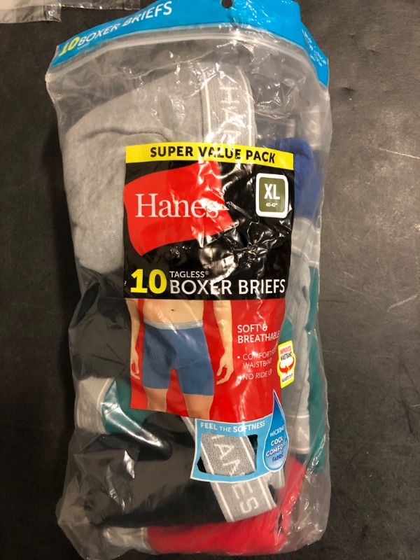 Photo 2 of 10 Hanes Assorted Colors XL 40-42 Boxer Briefs Comfort Flex Waistband