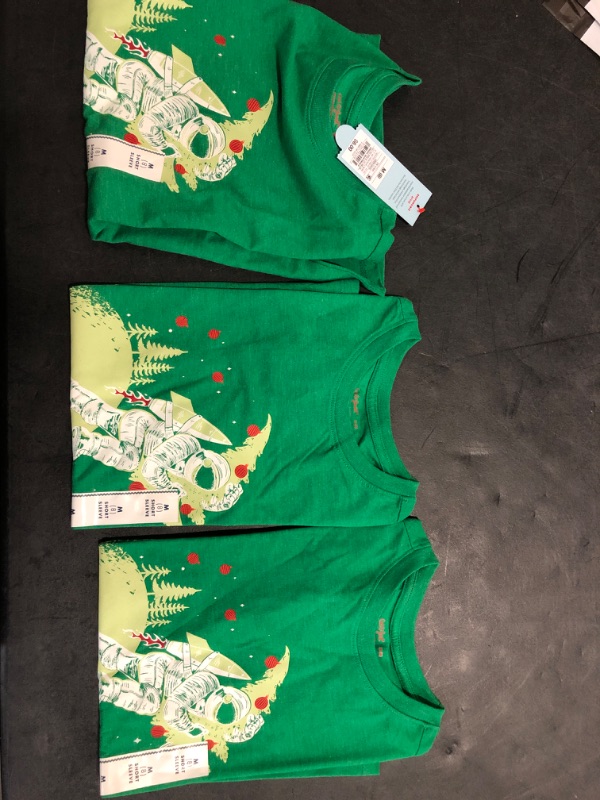 Photo 4 of Kids' Adaptive Short Sleeve 'Space' Holiday Graphic T-Shirt - Cat & Jack™ Green Pack Of 3 Size M