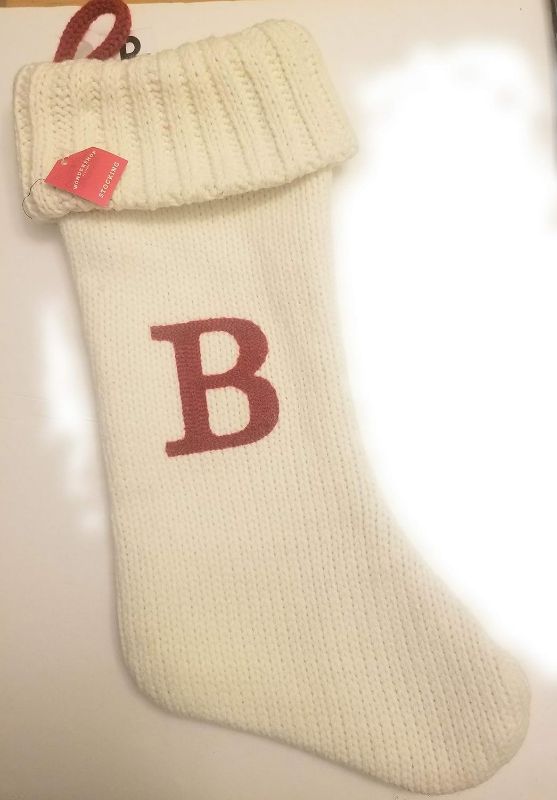 Photo 1 of Wondershop Target Christmas Knit Winter White Stocking Monogram Letter B