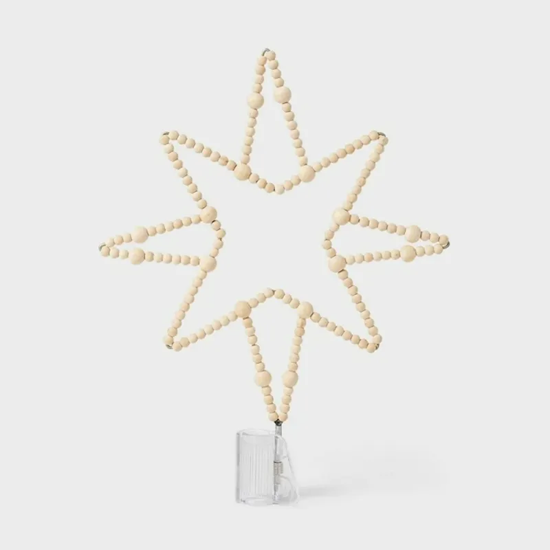 Photo 1 of Studio McGee Wood Bead Christmas Tree Topper - Threshold