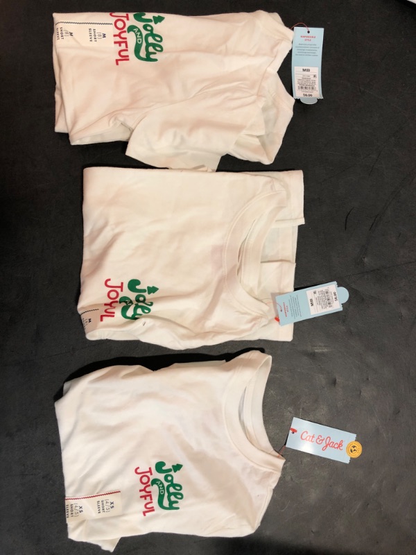 Photo 3 of Toddler Adaptive Short Sleeve 'jolly & Joyful' Graphic T-shirt Pack Of 3 (2 Size M, 1 Size XS)