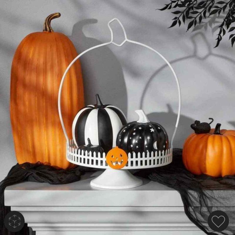 Photo 1 of Hyde & Eek Decorative Metal Tray Small Pumpkin White
