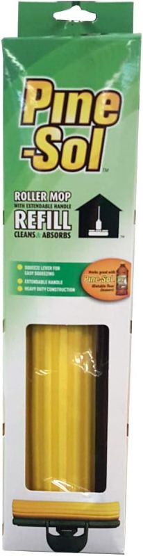 Photo 1 of Pine-Sol Roller Mop Head Replacement – Refillable Foam Attachment-Tile, Linoleum, Hardwood Floor Cleaning, Yellow