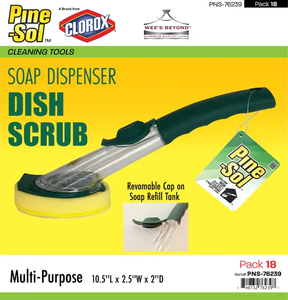 Photo 1 of Pine Sol Sponge with Scrubber 5 pk, Pine-Sol Soap Dispenser Dish Scrub