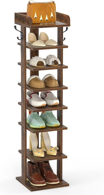 Photo 1 of Flydem Shoe Rack,Vertical Shoe Rack,Entryway Wooden Shoes Racks, Modern Shoe Rack Organizer, Space Saving Shoes Storage