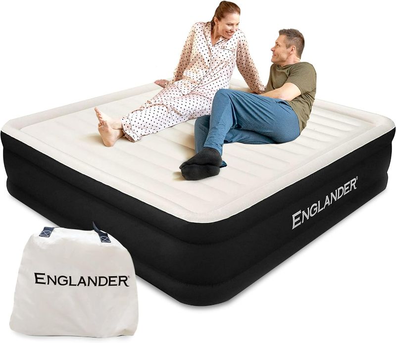 Photo 1 of Englander Air Mattress w/Built in Pump - Luxury Double High Inflatable Bed for Home, Travel & Camping - Premium Blow Up Bed for Kids & Adults