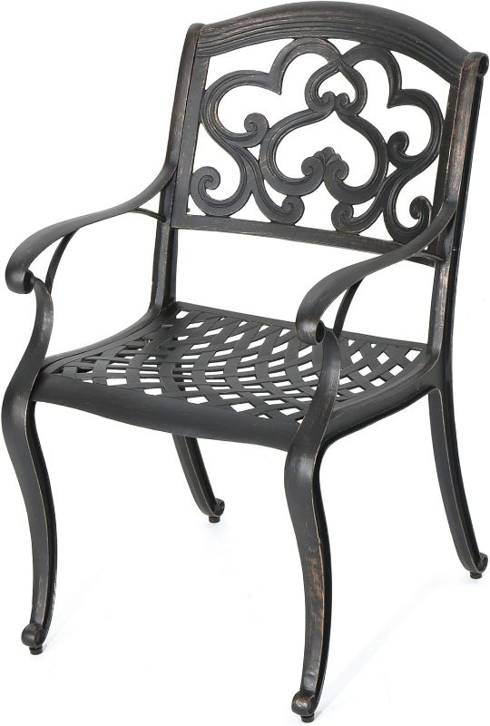 Photo 1 of Christopher Knight Home Austin Outdoor Cast Aluminum Dining Chairs, 2-Pcs Set, Shiny Copper