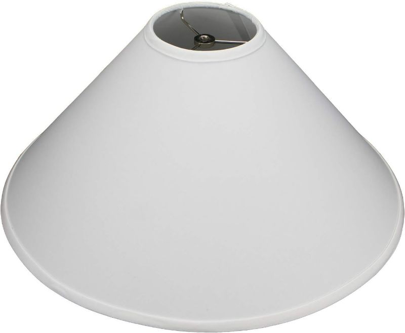 Photo 1 of FenchelShades.com Lampshade 5" Top Diameter x 20" Bottom Diameter x 12" Slant Height with Washer (Spider) Attachment for Lamps with a Harp (White)