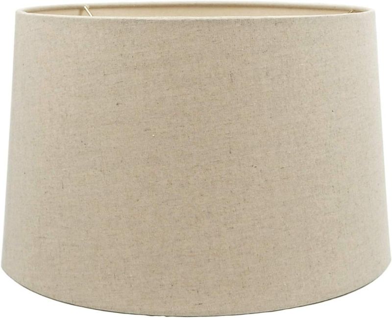 Photo 1 of Mestar Oatmeal Fabric Hardback Drum Lampshade 