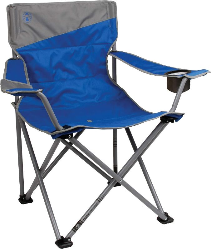 Photo 1 of Coleman Big-N-Tall Quad Chair with Cup Holder & Side Pocket, Water-Resistant Oversized Camping Chair Supports up to 600lbs, Great for Tailgating, Camping & Outdoor Use, Carry Bag Included