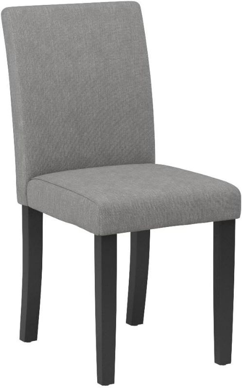 Photo 1 of Furmax Dining Chairs Urban Style Fabric Parson Chairs Kitchen Living Room Armless Side Chair with Solid Wood Legs Set of 2 (Gray)