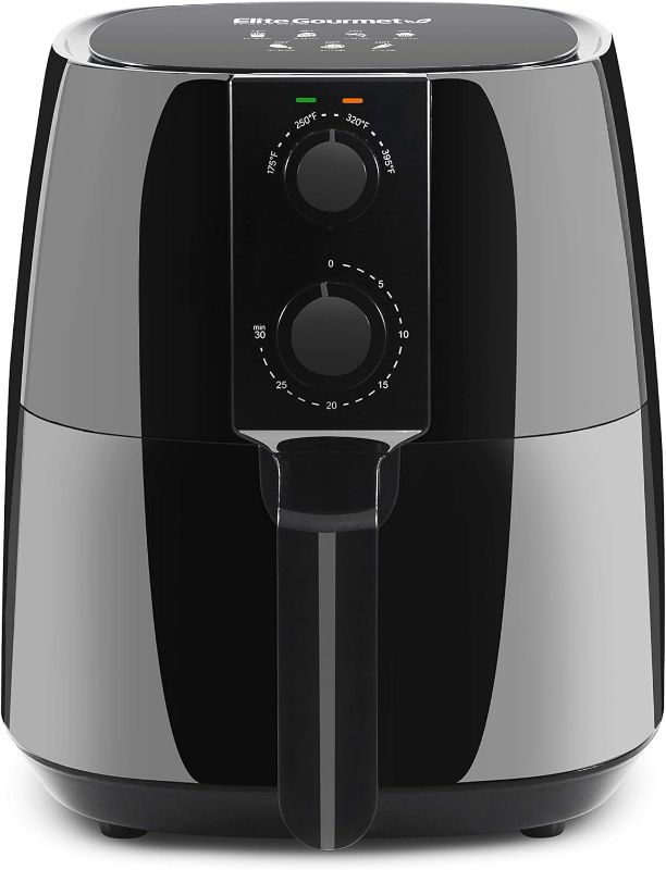 Photo 1 of Elite Gourmet EAF4617 Electric Digital Hot Air Fryer, 1350Watts, Oil-Less Healthy Cooker, Timer & Temperature Controls, 4 Quart, Black