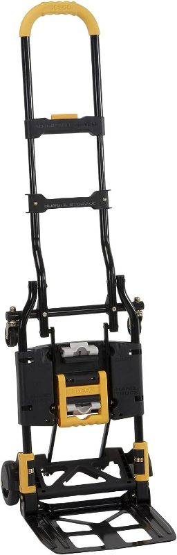 Photo 1 of COSCO 12225YGB1E 2-in-1 Folding Hand Truck, 300 lb. Capacity, Multi-Position with Extendable Handle, Yellow