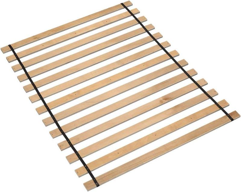 Photo 1 of Signature Design by Ashley Wooden Mattress Support Bunkie Board Roll Slat with Nylon Cord, Twin, Beige