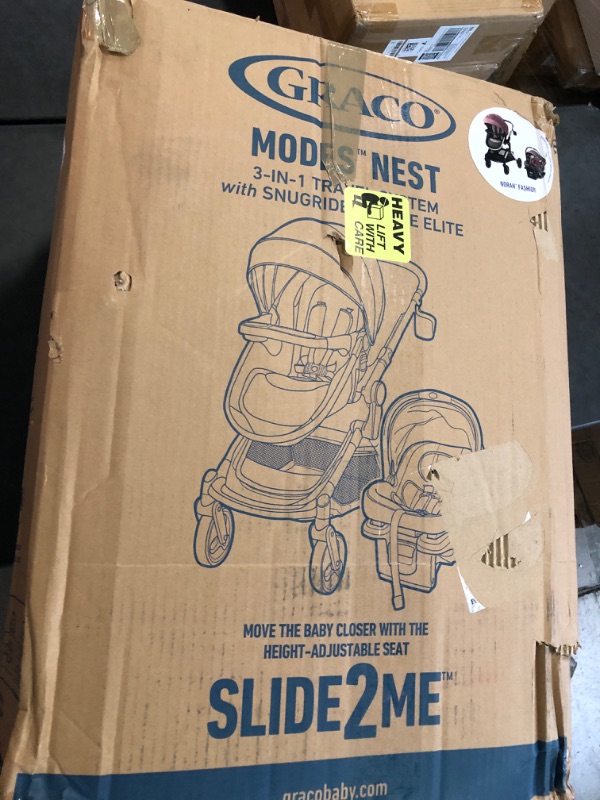 Photo 4 of Graco Modes Nest Travel System, Includes Baby Stroller with Height Adjustable Reversible Seat, Pram Mode, Lightweight Aluminum Frame and SnugRide 35 Lite Elite Infant Car Seat, Norah Nest Norah