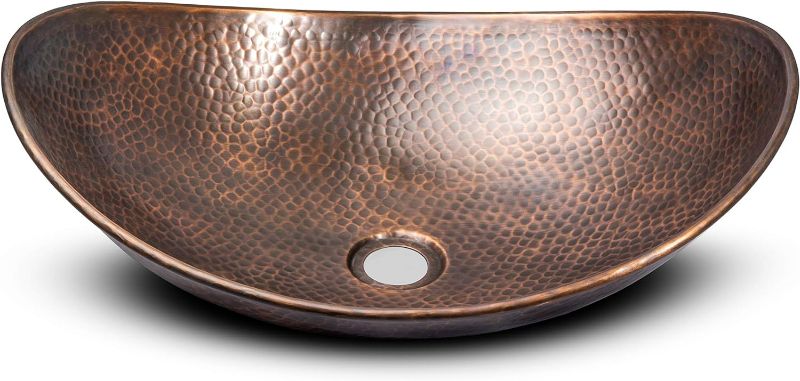 Photo 1 of Monarch Abode 17086 Pure Copper Hand Hammered Harbor Bathroom Vessel Sink (19 inches)
