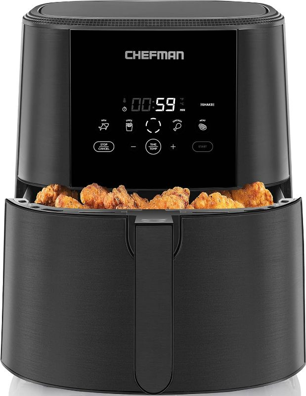 Photo 1 of Chefman TurboFry Touch Air Fryer, The Most Compact And Healthy Way To Cook Oil-Free, One-Touch Digital Controls And Shake Reminder For The Perfect Crispy And Low-Calorie Finish, 5 Quart