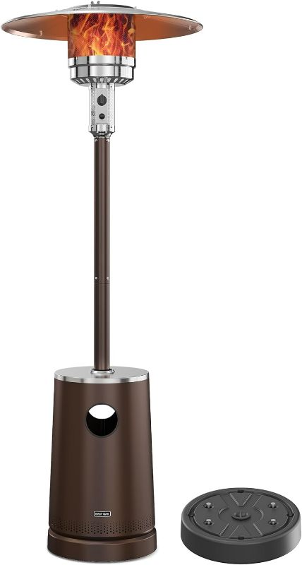 Photo 1 of EAST OAK 50,000 BTU Patio Heater with Sand Box, Table Design, Double-Layer Stainless Steel Burner, Wheels, Triple Protection System, Outdoor Heater for Home and Residential, 2023 Upgrade, Bronze