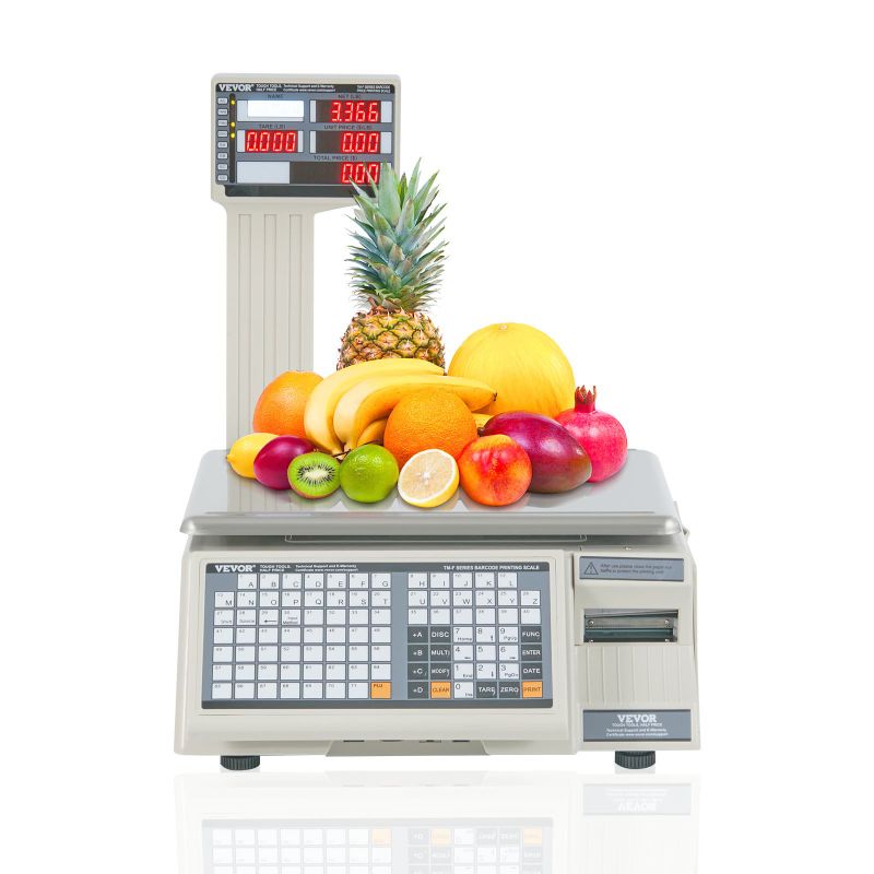 Photo 1 of VEVOR Electronic Price Computing Scale, 66 LB Digital Deli Weight Scales, LCD & LED Digital Commercial Food Fruit Meat Produce Counting Weight, for Retail Store, Kitchen, Restaurant Market, and Farmer