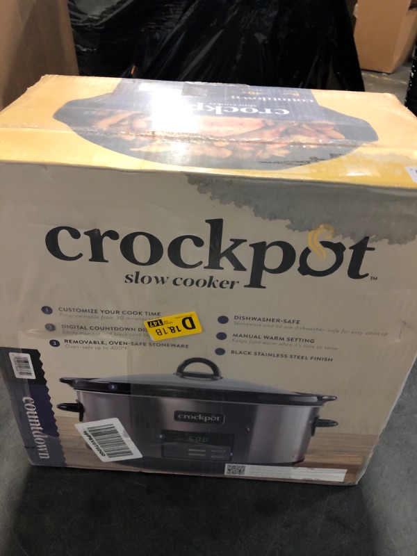 Photo 2 of Crockpot 8 Qt. Countdown Slow Cooker - Dark Stainless Steel
