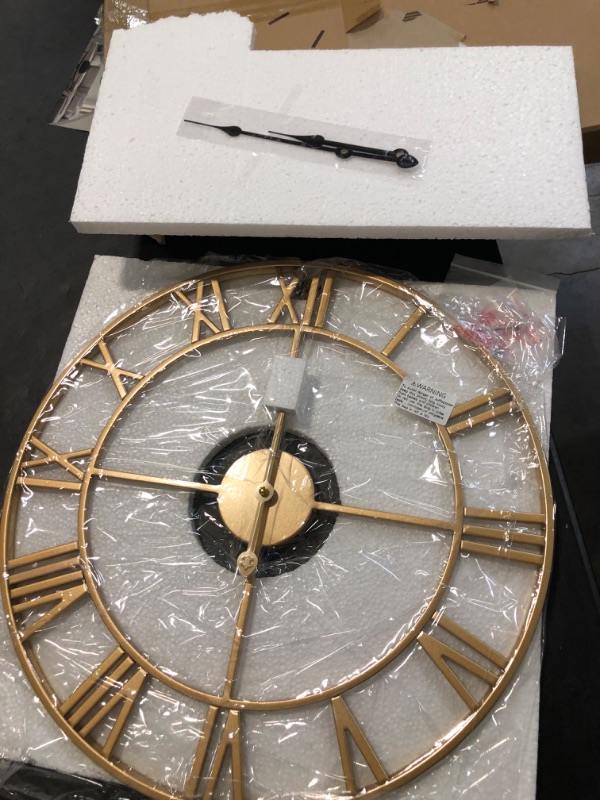 Photo 1 of Sorbus Large Wall Clock for Living Room Decor, (60CM) 24 Inch Wall Clock Decorative, Metal Analog Roman Numeral Wall Clock Modern Wall Clocks - Large Clock Home Decor (Gold)