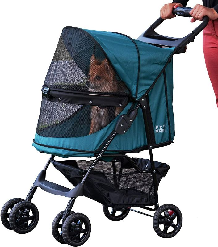 Photo 1 of Pet Gear No-Zip Happy Trails Pet Stroller for Cats/Dogs, Zipperless Entry, Easy Fold with Removable Liner, Safety Tether, Storage Basket + Cup Holder, 3 Colors