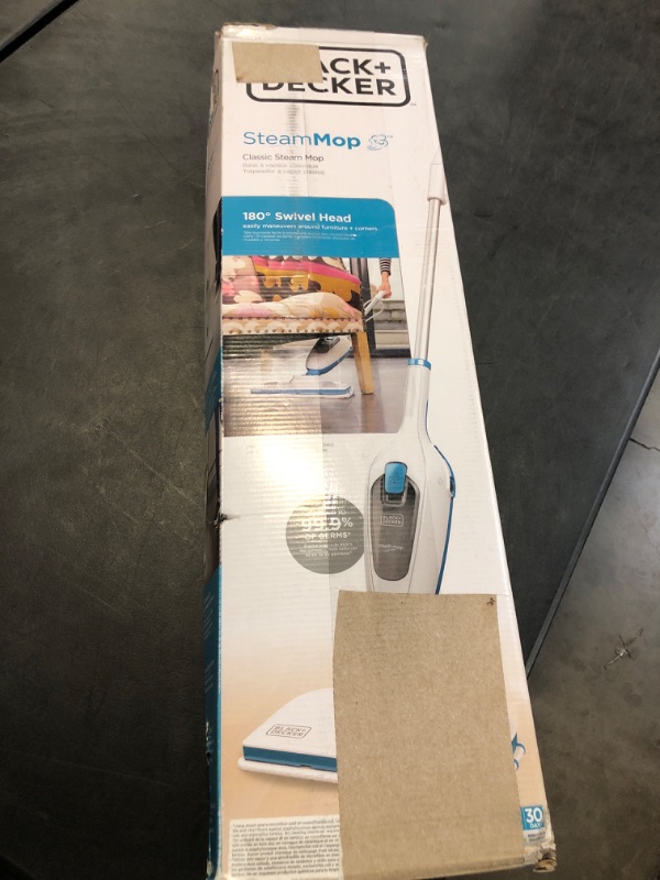 Photo 3 of BLACK+DECKER Steam Mop for Hard Floor, White (HSM13E1)