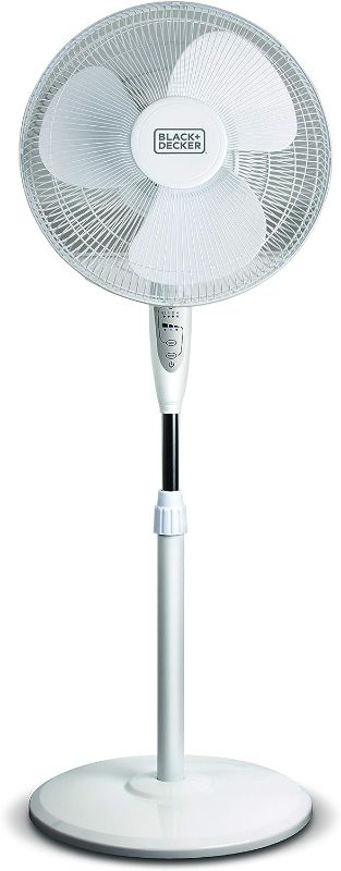 Photo 1 of BLACK+DECKER 16" Stand Fan with Remote, White
