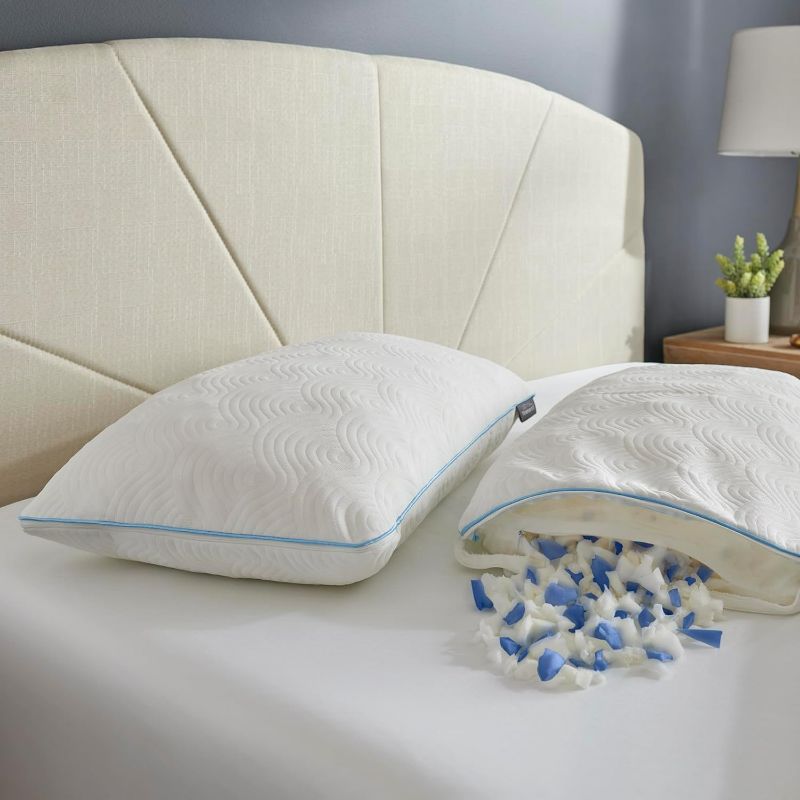 Photo 1 of Tempur-Pedic Cloud Adjustable 2 Pack Pillow, Queen (U.S. Standard), White