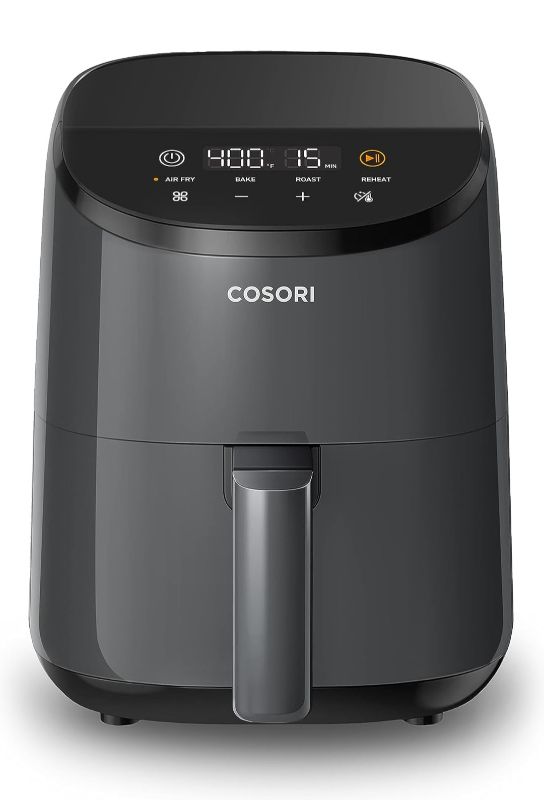 Photo 1 of Cosori Mini Air Fryer 2.1 Qt, 4-in-1 Small Airfryer, Bake, Roast, Reheat, Space-saving & Low-noise, Nonstick and Dishwasher Safe Basket, 30 In-App Recipes, Sticker with 6 Reference Guides, Gray 