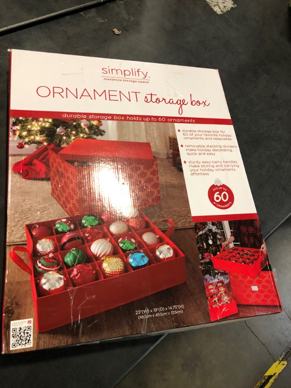 Photo 3 of Simplify 60 Ornament Storage Box - Red