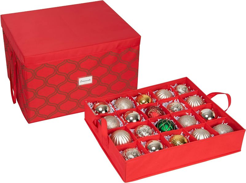 Photo 1 of Simplify 60 Ornament Storage Box - Red