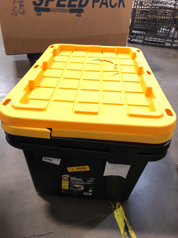 Photo 2 of Project Source Commander Large 27-Gallons (108-Quart) Black Heavy Duty Tote with Standard Snap Lid (2 pack)