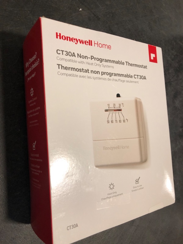 Photo 2 of Honeywell Home CT30A1005 Standard Manual Economy Thermostat - Heat Only
