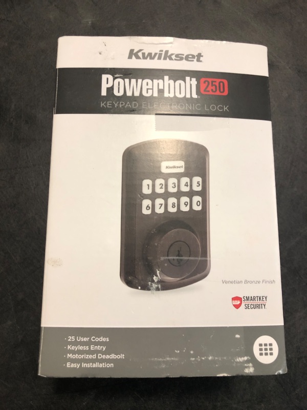 Photo 2 of Kwikset 9250TRS-11PS Kwikset 9250TRS-S Powerbolt 250 Transitional Single Cylinder 10-Button Keyless Entry Deadbolt with SmartKey Venetian Bronze