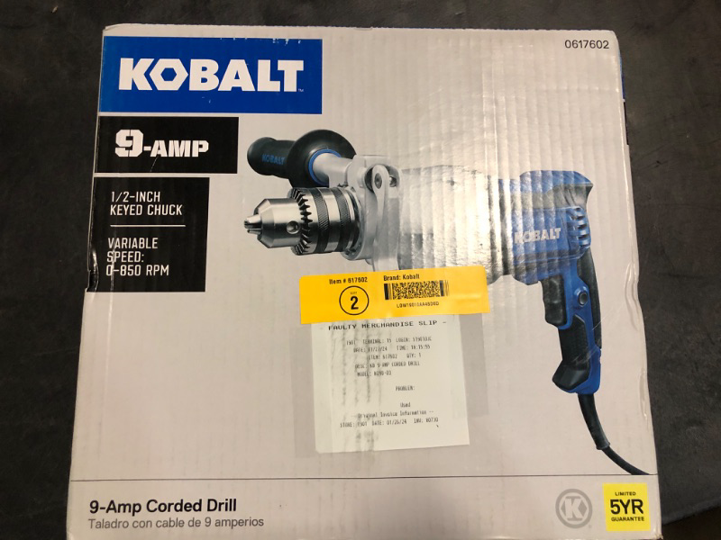 Photo 2 of : Kobalt 9-Amp 1/2-in Keyed Corded Drill