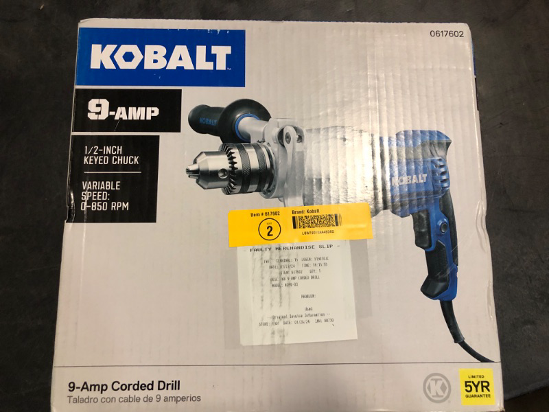 Photo 1 of : Kobalt 9-Amp 1/2-in Keyed Corded Drill