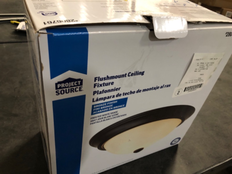 Photo 2 of Project Source 13-in Bronze Flush Mount Light | 42295