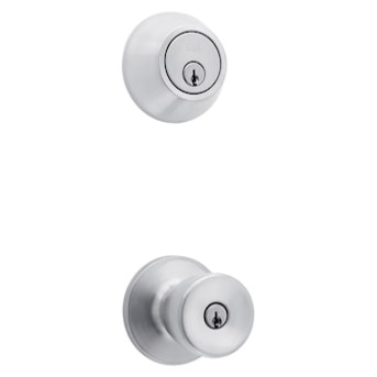 Photo 1 of RELIABILT Gallo Stainless Steel Exterior Single-cylinder deadbolt Keyed Entry Door Knob Project Pack (2-Pack)