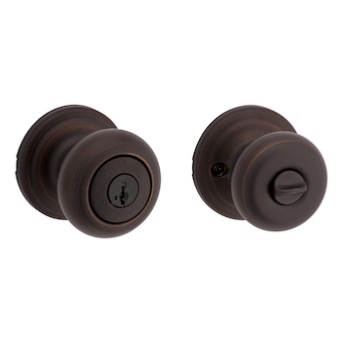Photo 1 of Kwikset Security Cove Venetian Bronze Smartkey Exterior Keyed Entry Door Knob with Antimicrobial Technology