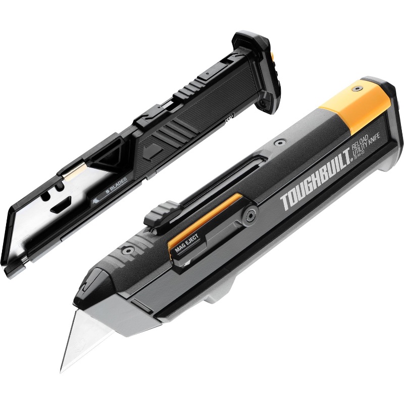 Photo 1 of TOUGHBUILT Reload Utility Knife with 2 Mags 3/4-in 10-Blade Retractable Utility Knife with On Tool Blade Storage