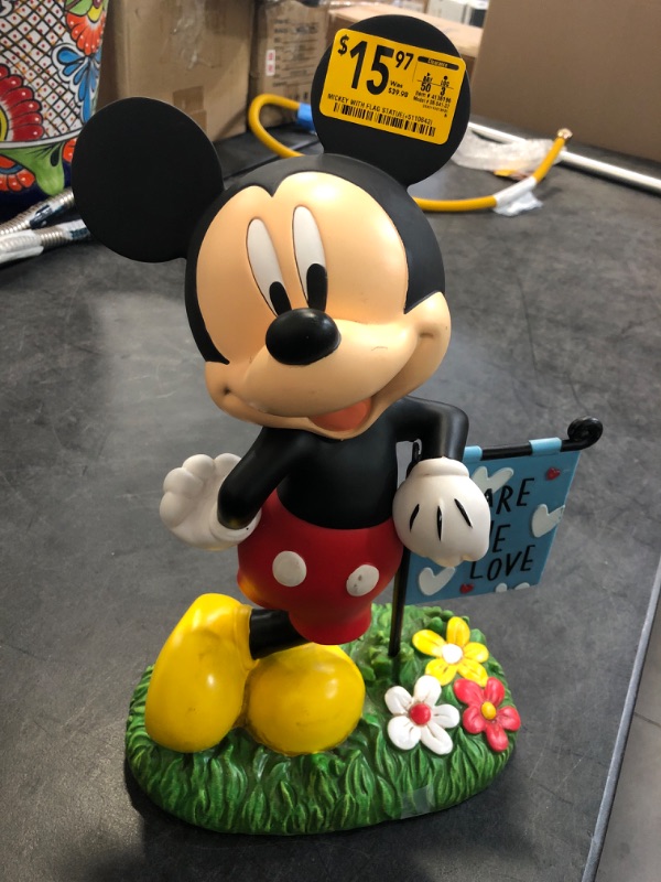 Photo 2 of Disney 14.13-in H x 8.27-in W Green Mickey Garden Statue