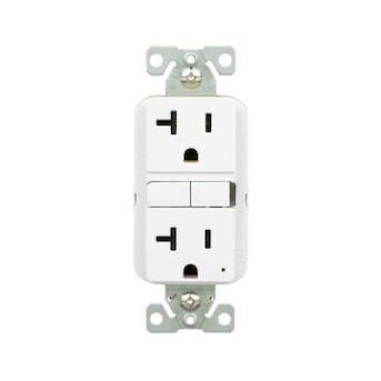Photo 1 of Eaton 20-Amp 125-volt Tamper Resistant GFCI Residential Decorator Outlet, White